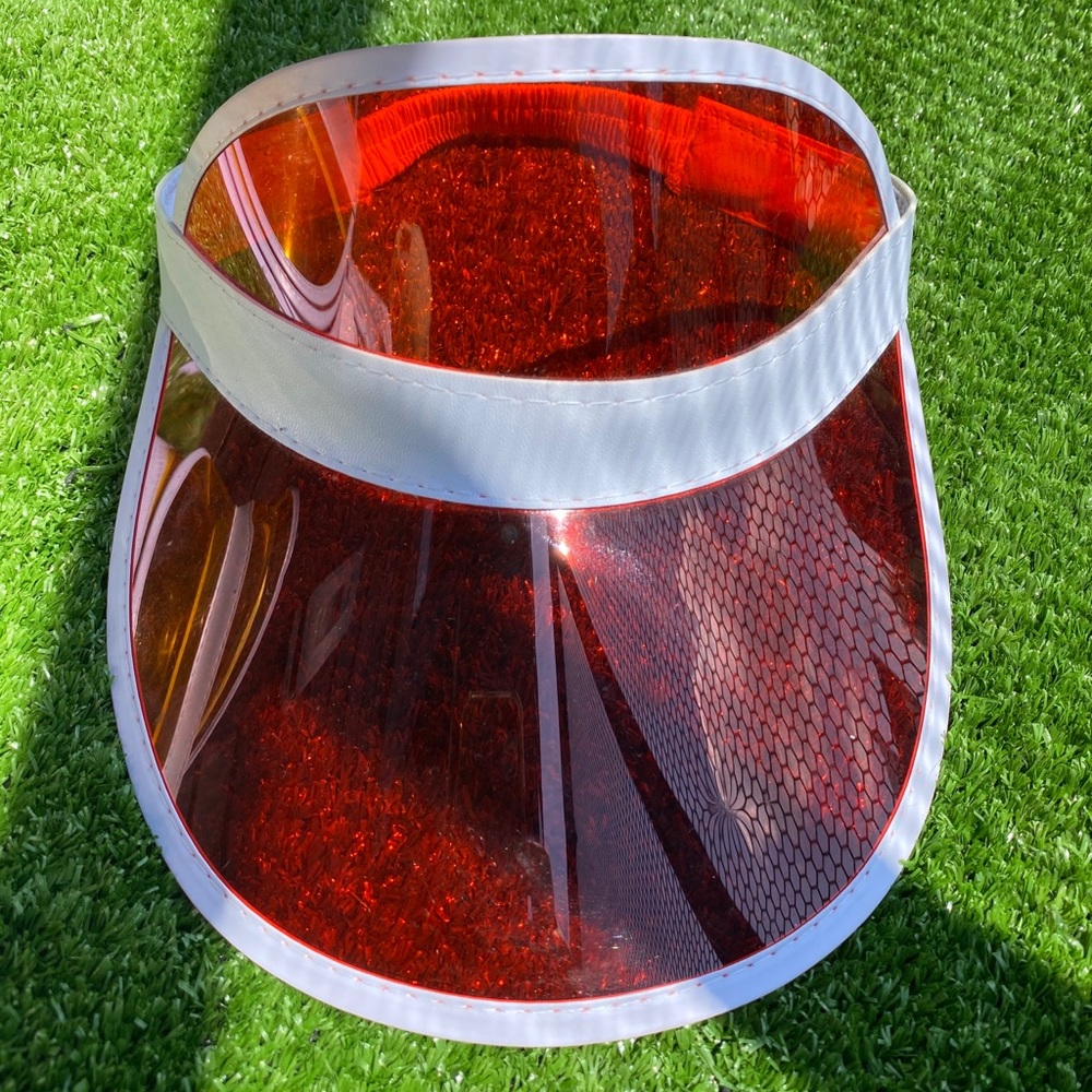 Orange Visor Plain Men’s Fashion PVC Visor Sun Hat